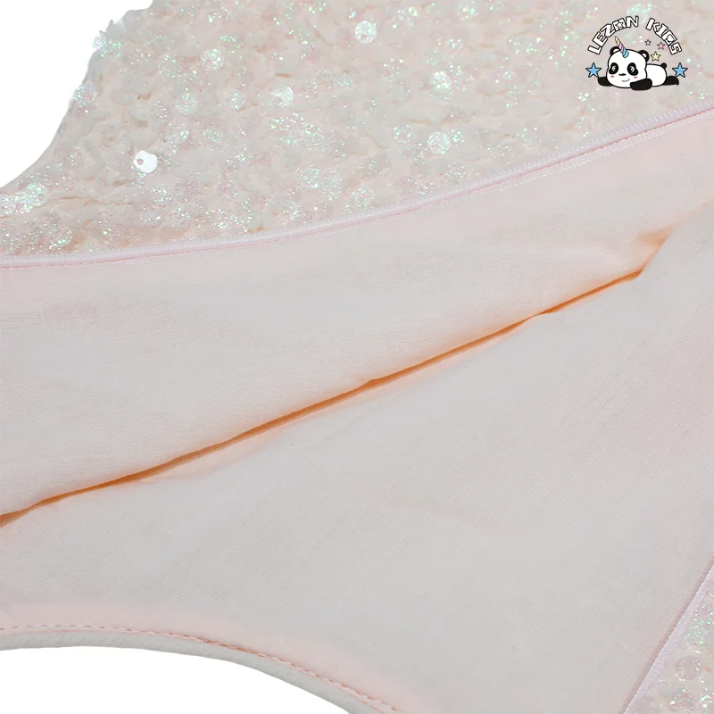 LEZONKIDS - Vestido de Tutu Sem Manga de Verão Personalizável para Meninas, Vestido de Lantejoulas Doce para Festa de Aniversário de Casamento de Princesa